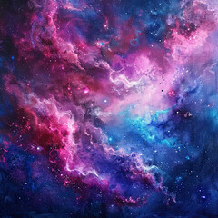 Radiant Cosmos A Symphony in Pink and Blue