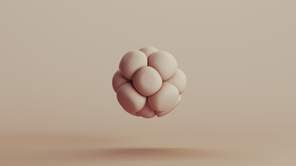 Organic abstract spheres shape geometry neutral backgrounds soft tones beige brown clay 3d illustration render digital rendering