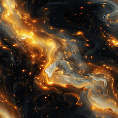 Abstract Marble Golden Galaxy