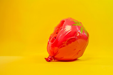 Red Balloon on Yellow Background