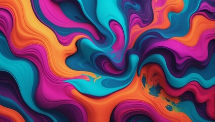 Neon dreamscape, Vibrant colors merge in a fluid pattern in this abstract backdrop.