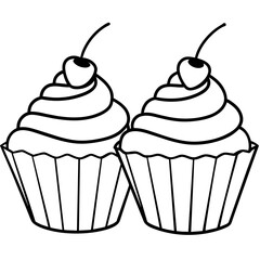 Set of cupcakes
