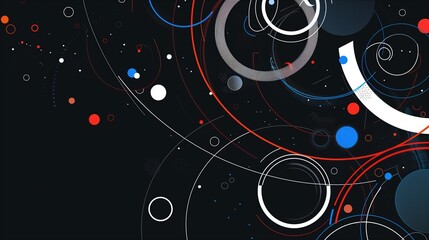 Obraz premium Abstract drawings with planets and geometric shapes. AI generation.