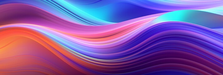 Fototapeta premium Abstract Colorful Wavy Lines on Smooth Background. Flow of Neon Colors in Abstract Pattern. Generative AI