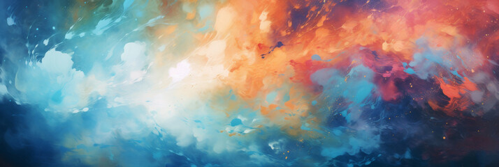 Obraz na płótnie Canvas Abstract Dynamic Interstellar Cloudscape. Artistic Representation Of Galactic Nebulae. Generative AI