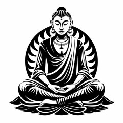 Buddha statue silhouette