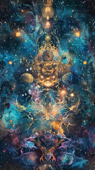 Interstellar Cosmic Ballet Celestial Tapestry