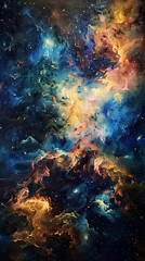 Fototapeta na wymiar Interstellar Cosmic Ballet Celestial Tapestry