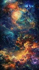 Fototapeta na wymiar Interstellar Cosmic Ballet Celestial Tapestry