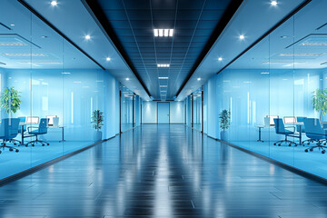 Blurred glass wall of modern business 