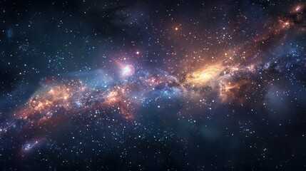 Fototapeta premium surrounded by a mesmerizing dance of stars and nebulae, with the constellations forming familiar shapes against the inky blackness. 