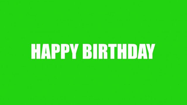 Happy birthday green screen motion graphics animation