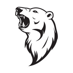 Bear Logo Mascot Design Head Wildlife Sport Illustration Emblem Isolated Team Vector. Head of a bear