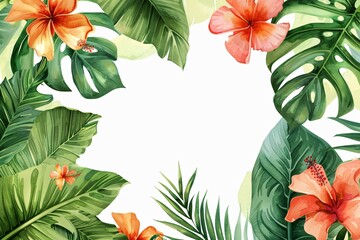 Fototapeta premium Botanical Watercolor Illustration Background