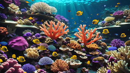 coral reef with fish