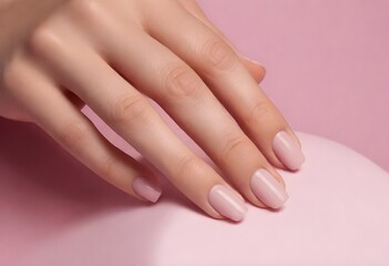Naklejka premium Manicured hands with bright red nail polish on a white background