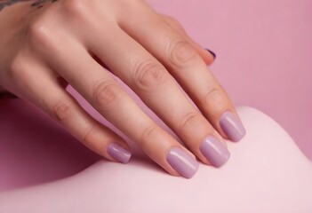 Fototapeta premium Manicured hands with bright red nail polish on a white background