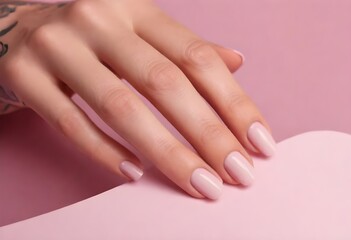 Fototapeta premium Manicured hands with bright red nail polish on a white background