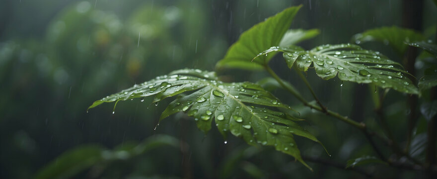Brazil Amazon Rainforest: Teeming with Life Enhanced by the Rhythm of Rain - Rain Season Photo Stock Concept