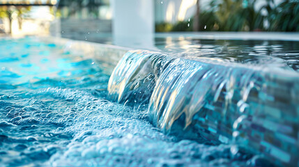 Rippling waves create a soothing melody against the pool's edge
