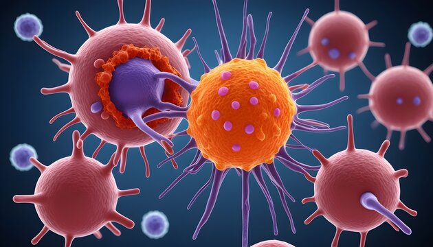 Monocyte immune system defense cells- 3D Rendering