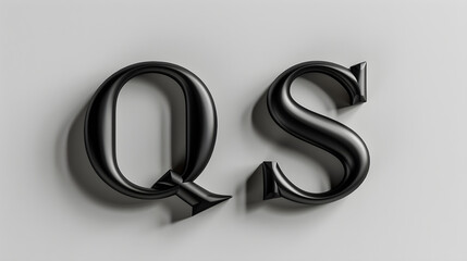 Bold And Modern Black Abbreviation QS On White Background - obrazy, fototapety, plakaty