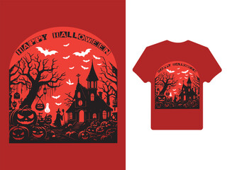 Happy Halloween t-shirt design vector image.