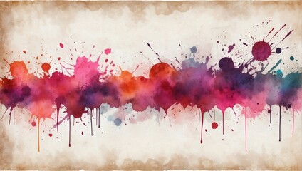 Pinkish Background with Vintage Grunge Texture and Watercolor Paint Splatters.