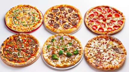 Variedade de pizzas italianas