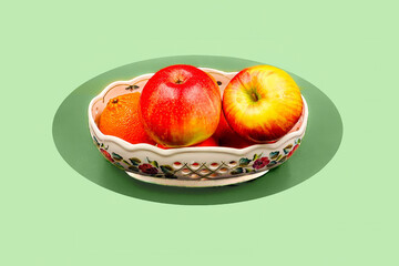 Apples and Mandarins in a Bowl