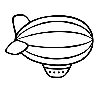 recommend clip art: Simple black and white airship drawing