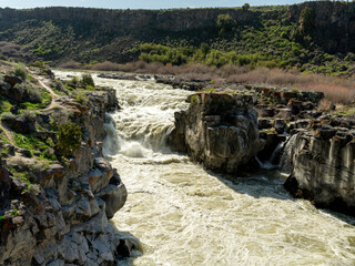 Wafter flows into a shoot of the Snake River in Spring