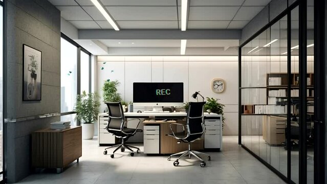 minimalist modern work space interior