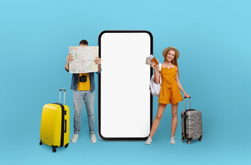 Travel concept with map and phone mockup