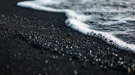 Close-Up of Black Sand Texture

