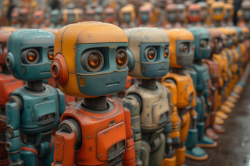 collection of many different vintage robots