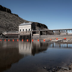 Low water behind diversion Dam on the Boise River