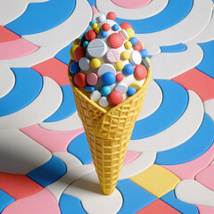  ice cream cone with pills - 790965160