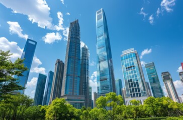 Fototapeta premium Modern urban commercial buildings