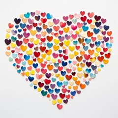 Mosaic of Multicolored Hearts. Generative ai
