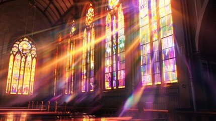 Spiritual Light in Church Interior. Generative ai