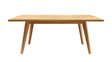 A Scandinavian-inspired white oak table with clean lines and tapered legs, exuding simplicity and sophistication, isolated on transparent background, png file.