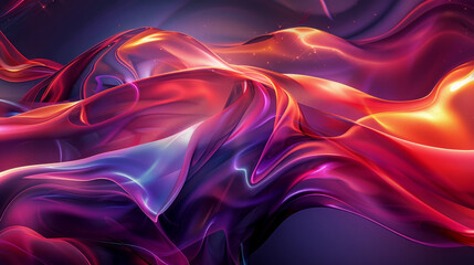 Obraz premium Arte digitale che raffigura un tessuto di seta colorato e fluente, con una texture luminosa e dinamica. Sfondo astratto con colori vibranti , salva schermo