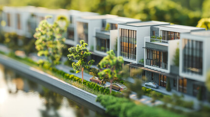 Miniature town houses of modern architecture