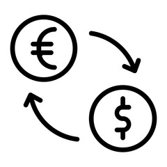 Currency Exchange Vector Line Icon Design