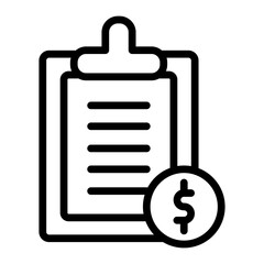Invoice Vector Line Icon Design