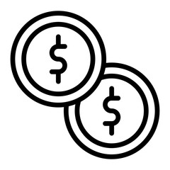Coin Vector Line Icon Design