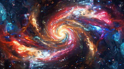 Enchanted Cosmos Swirling Splendor with Sparkling Brilliance - obrazy, fototapety, plakaty