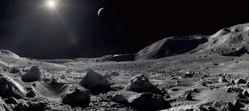 Moon surface lunar landscape