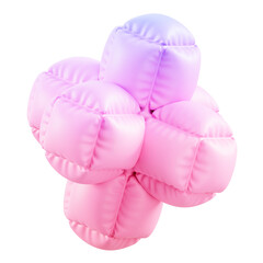 Abstract pink 3D inflatable shape on transparent background
